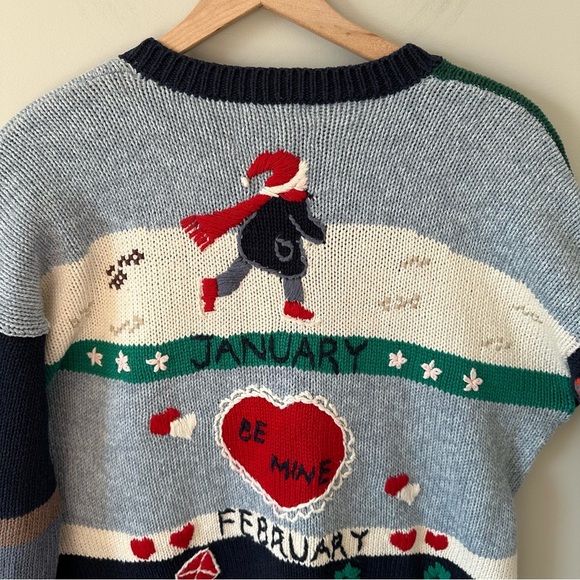 Christopher & Banks Vintage Embroidered Storybook Seasons Cardigan Sweater Large - Picture 9 of 16